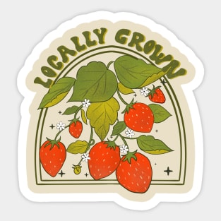 Retro Strawberry garden 70s 80s Vintage Blooms Sticker